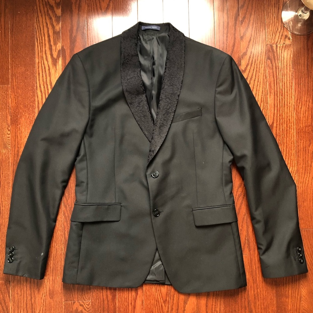 Zara Flower Print Black Blazer